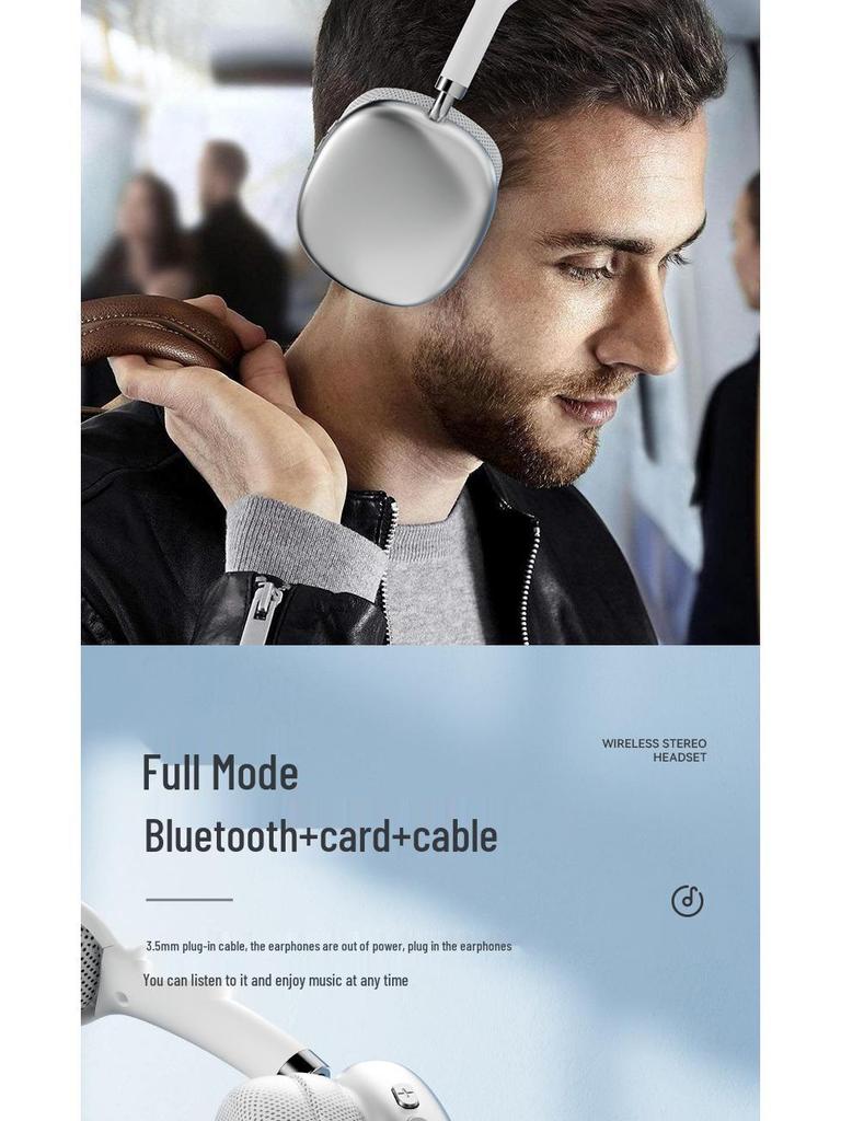 2025 Model Apple-Compatible Over-Ear Wireless Bluetooth Headphones with Heavy Bass