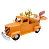 Distressed Wrought Pumpkin Pickup Truck Decoration for Fall Thanksgiving Home Decor
