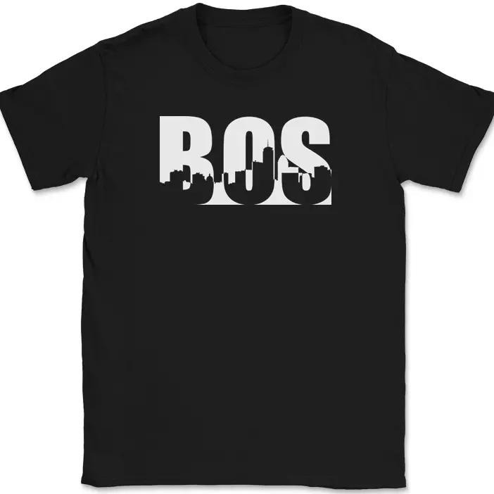 Boston Cityscape T-Shirt Massachusetts MA City State Text Gift Tee