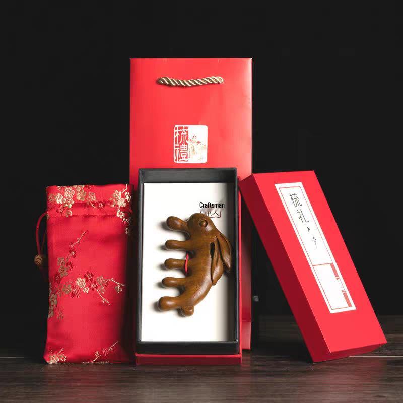 Ancient Style Rosewood & Green Sandalwood Massage Comb Gift Set