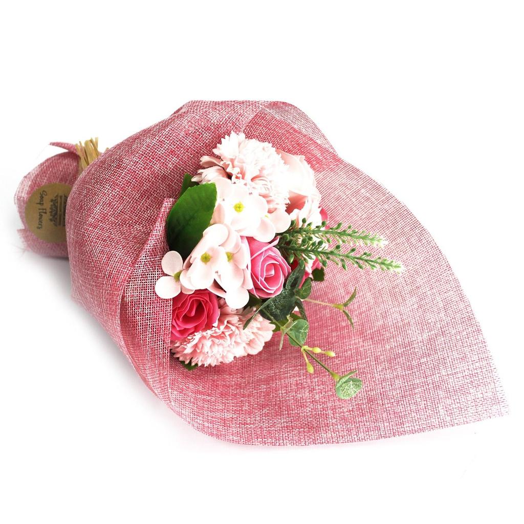 Soap Flower Bouquet Standing Pink