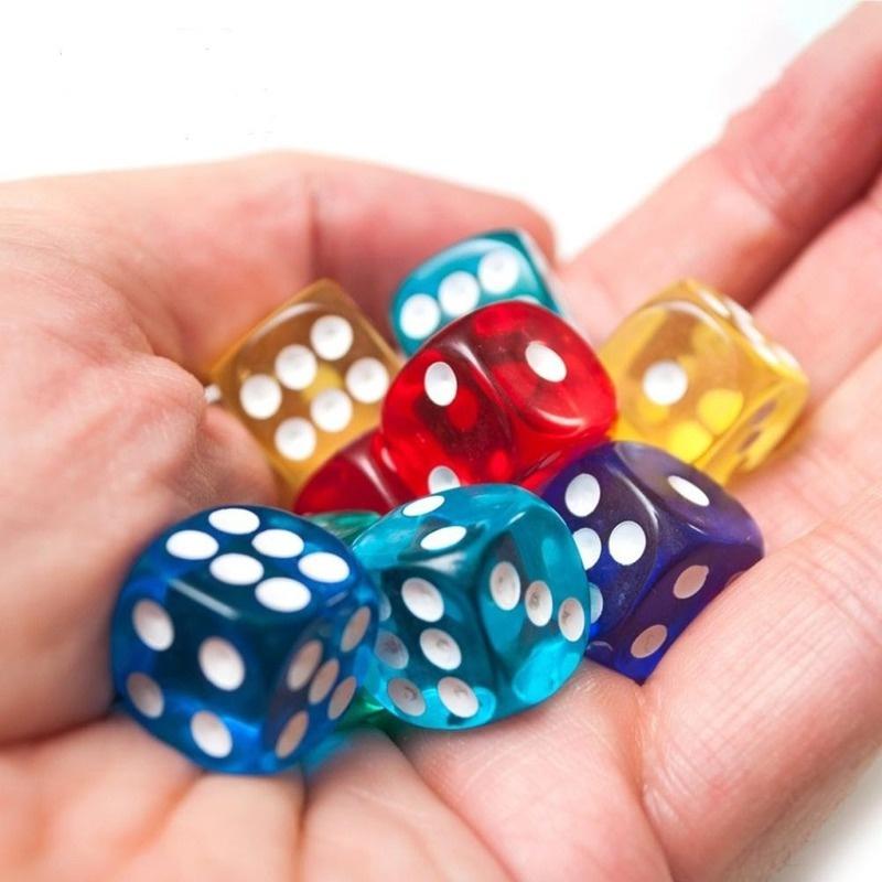 10 Stück Acryl Transparente Kristallfarbene Würfel Digitale Würfel für KTV Familienspiele Bar Club Party