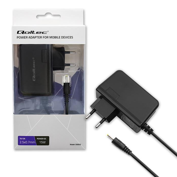 Qoltec Netzladegerät 15W | 5V | 3A | 2.5*0.7