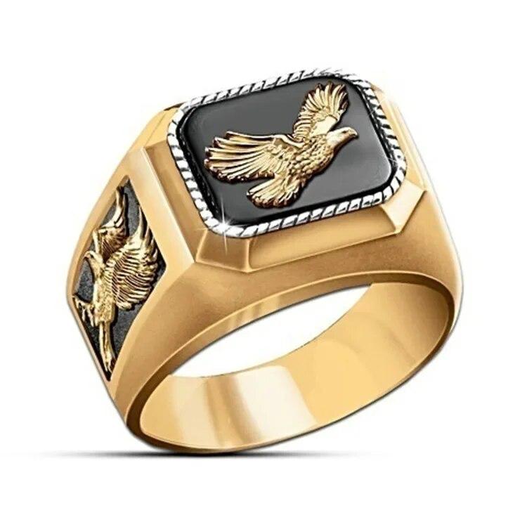 Domineering Metal  Men's Ring Punk Style Enamel Animal Male Rings Jewelry Hand Accessories