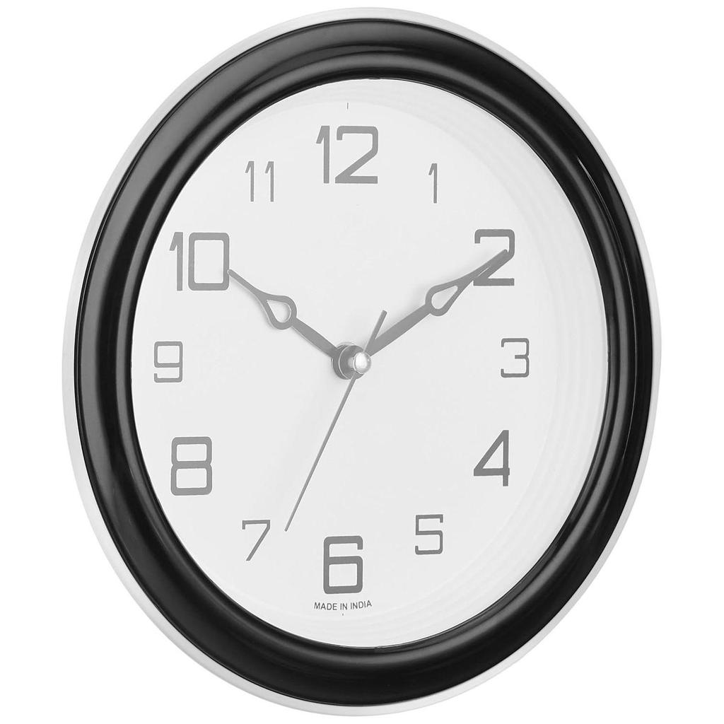 Abstract Wall Clock | Round | Plastic | 8 Inch | Black - Analog