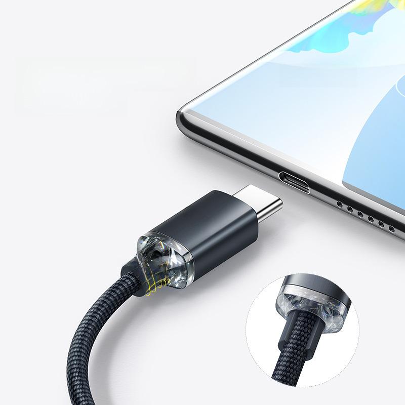Jingyao Dual Type-C Data Cable - 120W Fast Charging, Braided, C To C Flash Charger