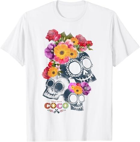 Disney Coco Calaveras Floral Skulls Rainbo T-Shirt Size S - 5XL Gift For Friends S разноцветный