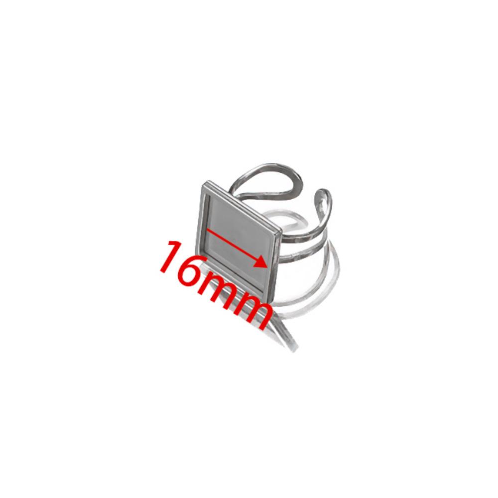 4pcs 10-25mm Round Stainless Steel Open Ring Settings Blank Trayer Ring Bases Cabochon Craft Supplies for Bezel Jewelry Making