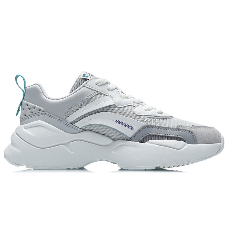 Li Ning Zhu Long Fabric Synthetic Leather Shock Absorbing Non-Slip Wear-Resistant Breathable Lightweight Low-Top Sports Casual Shoes AGCR053-3