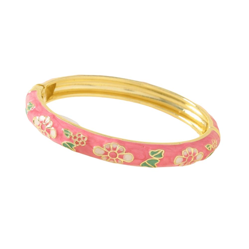 Elegant Enamel Bracelet Colorful Alloy Cloisonne Bangle Ethnic Floral Motifs Vintage Dropped Glaze Bracelet Party Jewelry