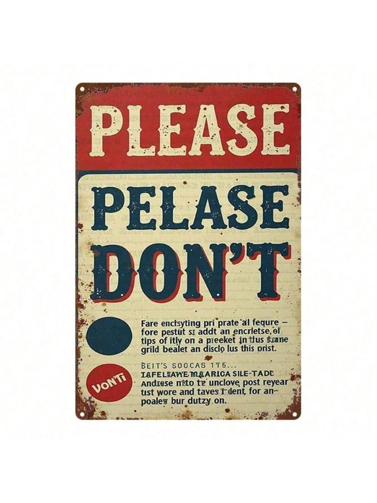 Vintage Metal Wall Art Sign, Retro Bar Decor Plaque 8x12 Inch