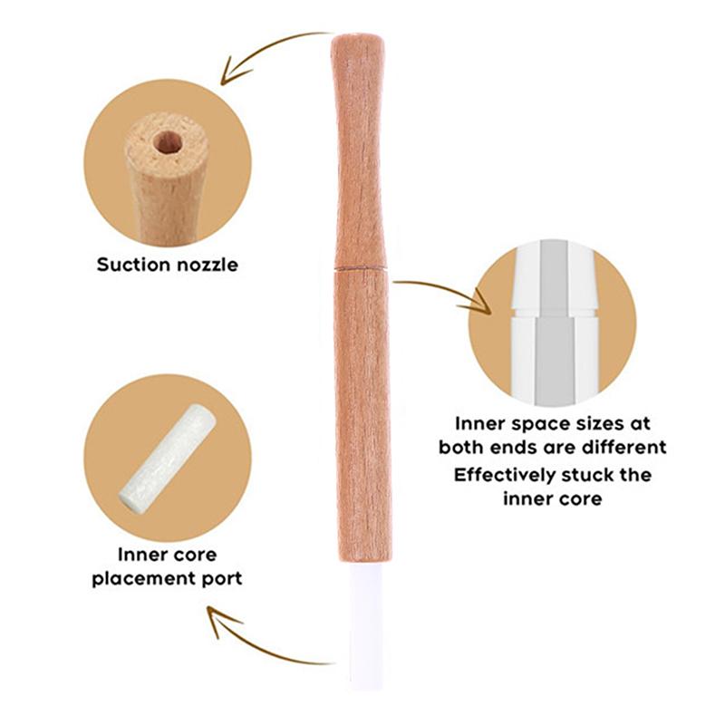 Aromatherapie Inhalator Voor Essentiële Oliën Stoppen met Roken Inhalator Stick Houten Persoonlijke Diffuser Voor Essentiële Oliën Met Vezelstaafjes
