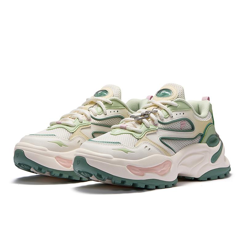 Fila Fusion Eva Soft Candy Fashion Casual Height Increasing Low Top Dad Shoes Women sneaker White Green T12W521013FSG