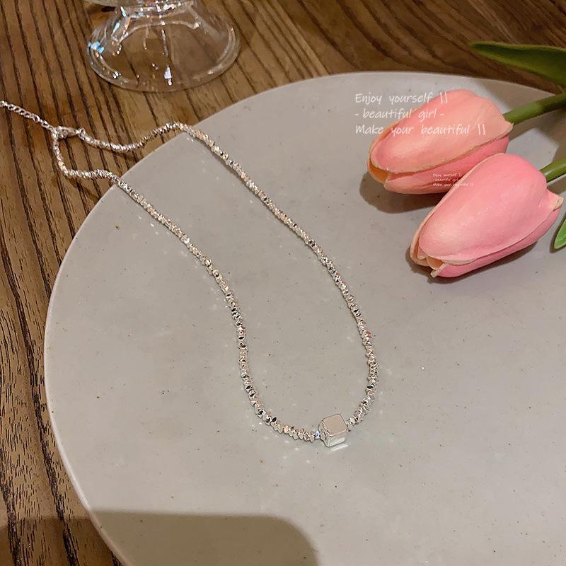 

Элегантное серебряное и титановое геометрическое ожерелье на ключицу для женщин X1212 серебряный