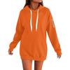 Women's Loose Long Sleeved Solid Color Hooded Sweatshirt With Velvet Drawstring