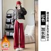 Grey striped sweatpants women's spring and autumn new high-waisted and thin leggings sweatpants straight design wide-leg pants