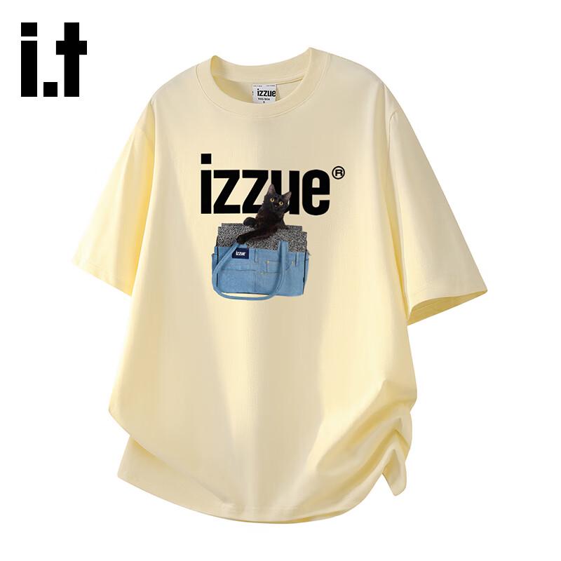 IZZUE Unisex Cotton Round Neck Short Sleeve T-shirt L