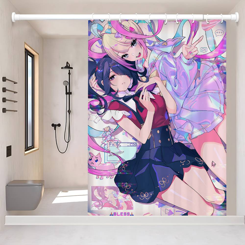 Needy-Girl Overdose Shower Curtain Bath Curtain Print Polyester Fabric Waterproof Bathroom Curtains With Hooks Bath Screen
