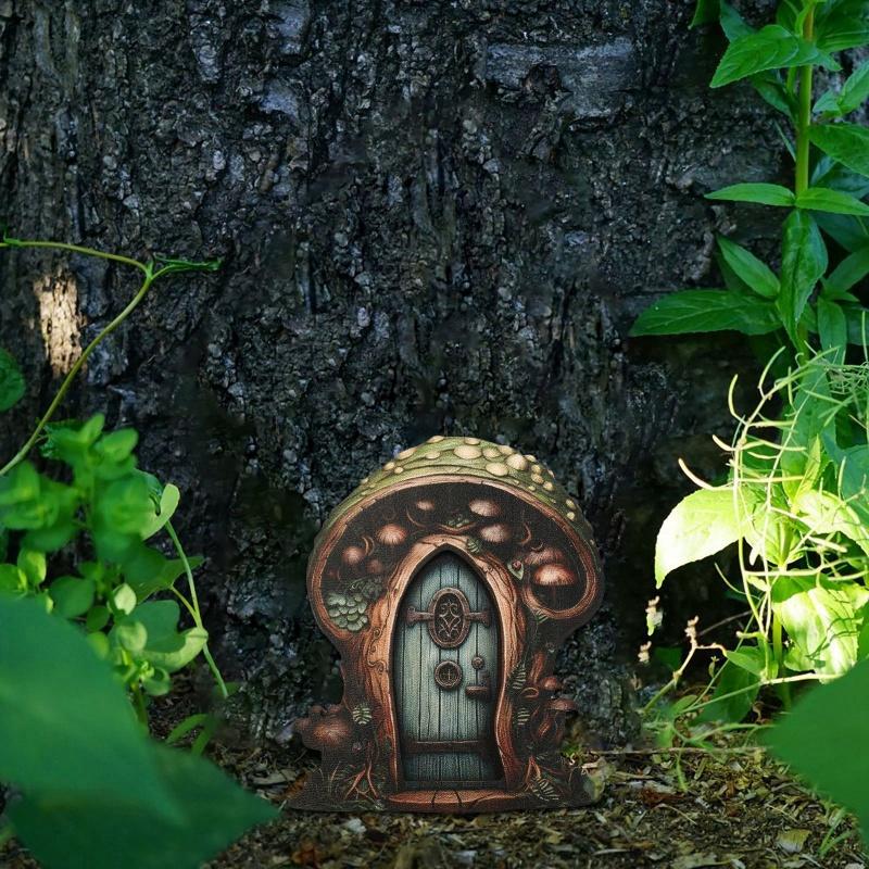 New Mini Fairy Doors Wooden Elf Door Embellishments Home Garden Decor Ornamnet