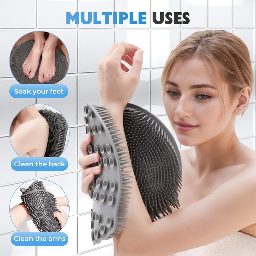 Exfoliation Silicone Foot Cleaning Massage Mat Non Slip Foot Scrubber Pad for Daily Bath Use