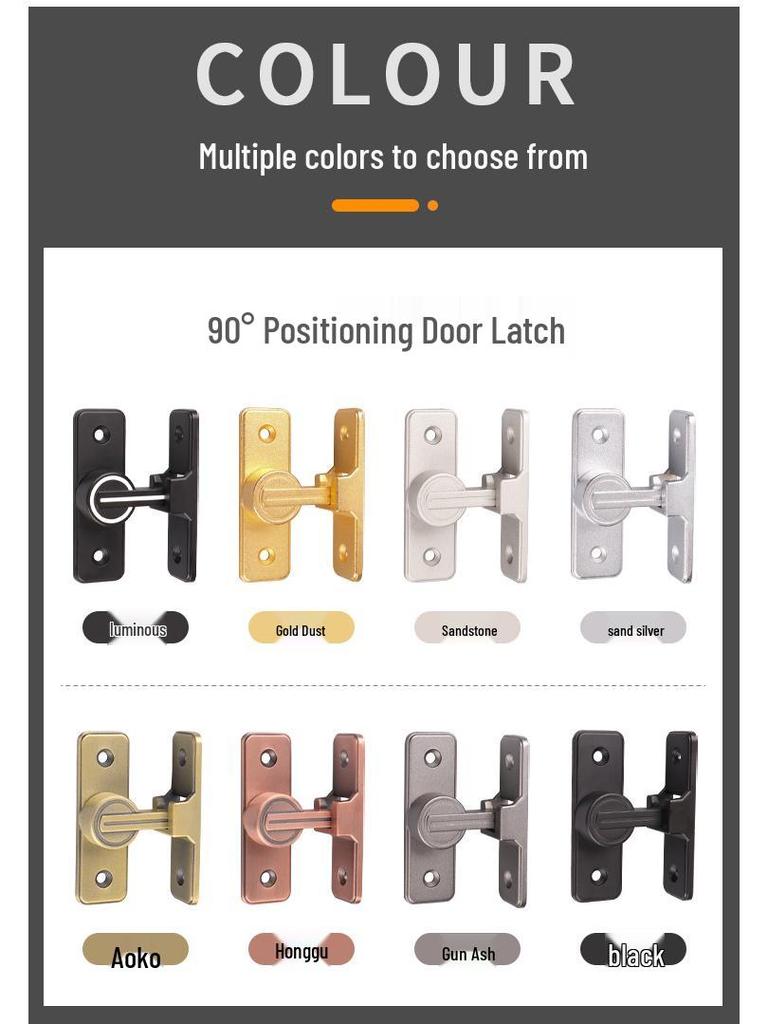 Zăvor luminos pentru ușă de baie, fără găurire