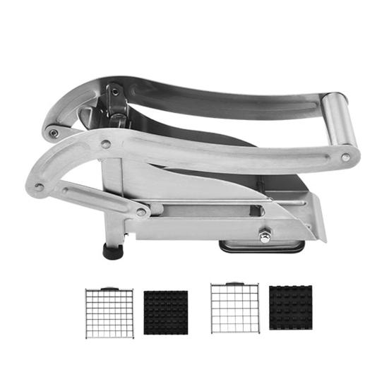 French Fry Cutter Stainless Steel Potato Chip Cutter with No-Slip Suction Base Versatile Vegetable Slicer for Potatoes Carrots Cucumbers