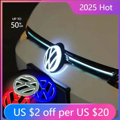 GOLF 4 5 6 7 Het 2026 För VW VOLKSWAGEN 2026 Het Emblem 4D LED för Volkswagen logotypljus fram och bak logotypdekaler lämpliga