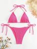 2024 European & American Sexy Lace-Up Halter Bikini Swimsuit