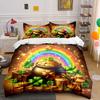 Lucky Clover Rainbow Decor Set Soft Comfortable Duvet Cover Bedding Set Included 1*Duvet Cover & 2*Pillowcases gift