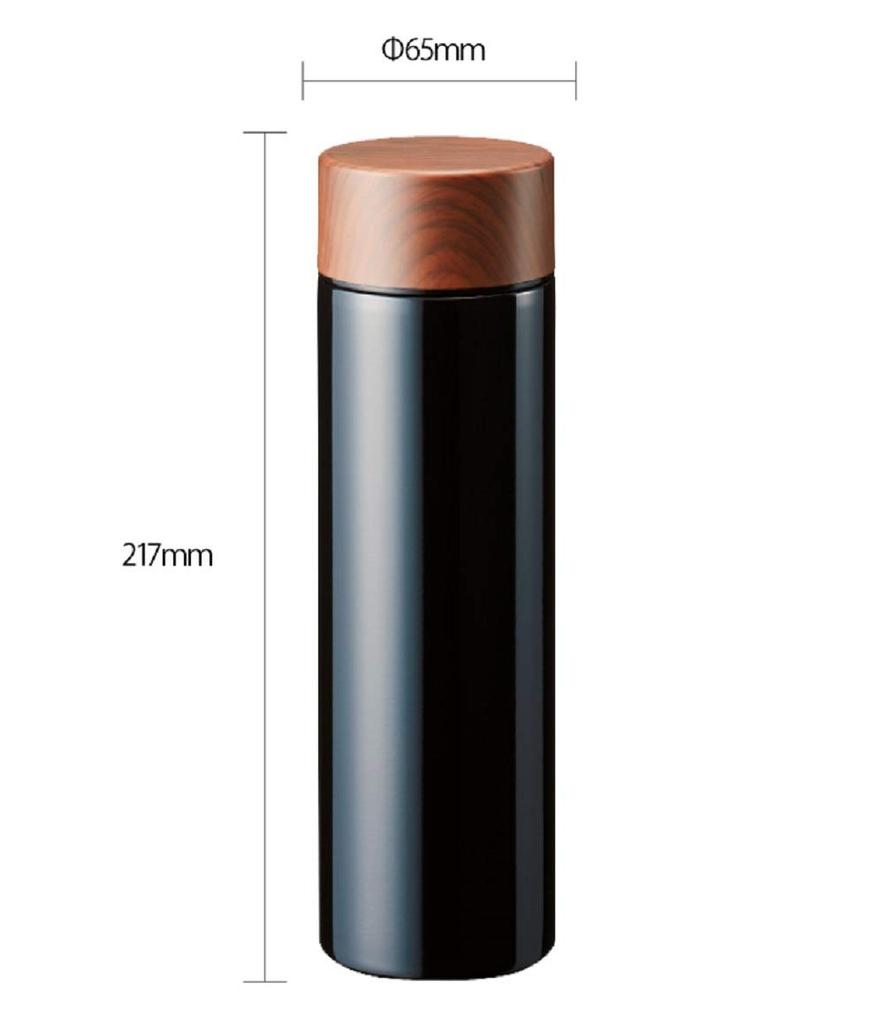 Gowell Mug Stylish Wood Grain Direct Stainless Steel Vacuum Hot Cold Bottle, Cap, Drinking, Thermos, Bottle, Insulated, & Insulated, Large, 450ml,
