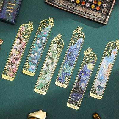Oil Painting Metal Bookmark Metal Book Page Marker High Quality Reading Book Clip  School Office