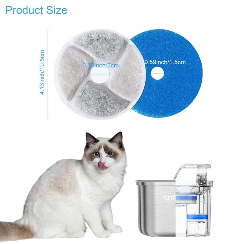 Cat Water Fountain Filters, 4 Packs Replacement Filters for Automatic Pet Fountain, 4.13inch Filters For Cat Water Fountain