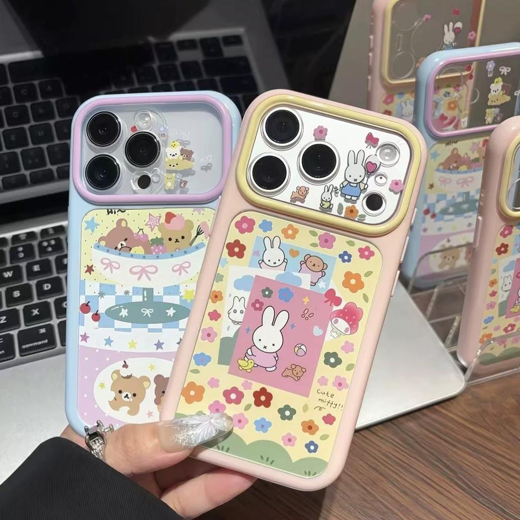 Floral Rabbit Bear Printing Is Suitable for Apple 11PROMAX Mobile Phone Case, Fresh and Sweet iPhone11 Star Case.