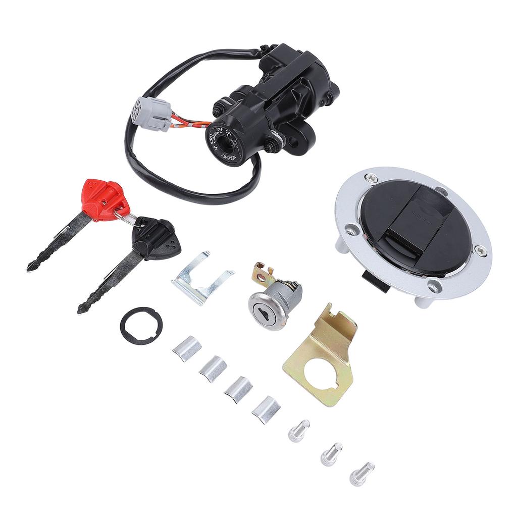 Ignition Switch Fuel Gas Cap Seat Lock Set Metal ABS Replacement for Suzuki GSXR600 GSXR750