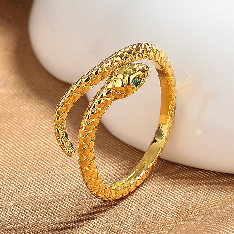 Natal Year, Little Spirit Snake Ring, Women'S High Sense Stacking, Wearing An Open Snake Ring, Personalized Jewelry, Tail Ring, Niche Design