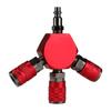 3-Way 1/4 Inch NPT Hex Style Air Manifold with Coupler and Plug Air Compressor Hose Quick Connect Fittings Air Splitter