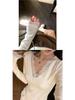 Elegant Lace V-Neck Long-Sleeve Women's Top - Autumn Slim Fit, Luxurious Inner Layer
