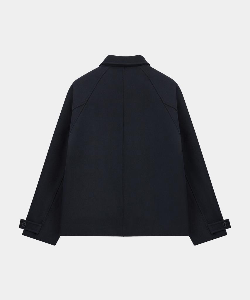 Lettercomo City Boy Half Short Wool Coat Black