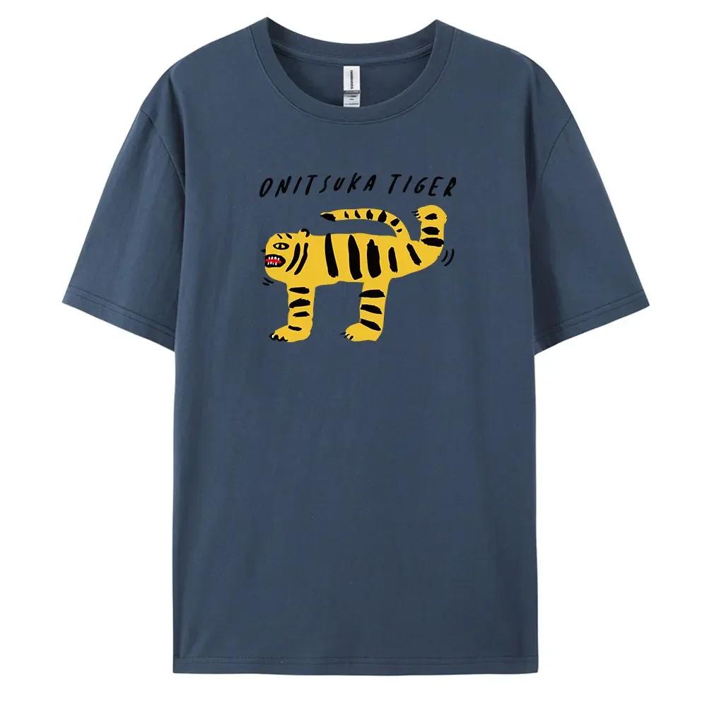 Tiger T-Shirt with Harajuku Style, Short Sleeves and 100% Cotton Fabric for Fashionable Look