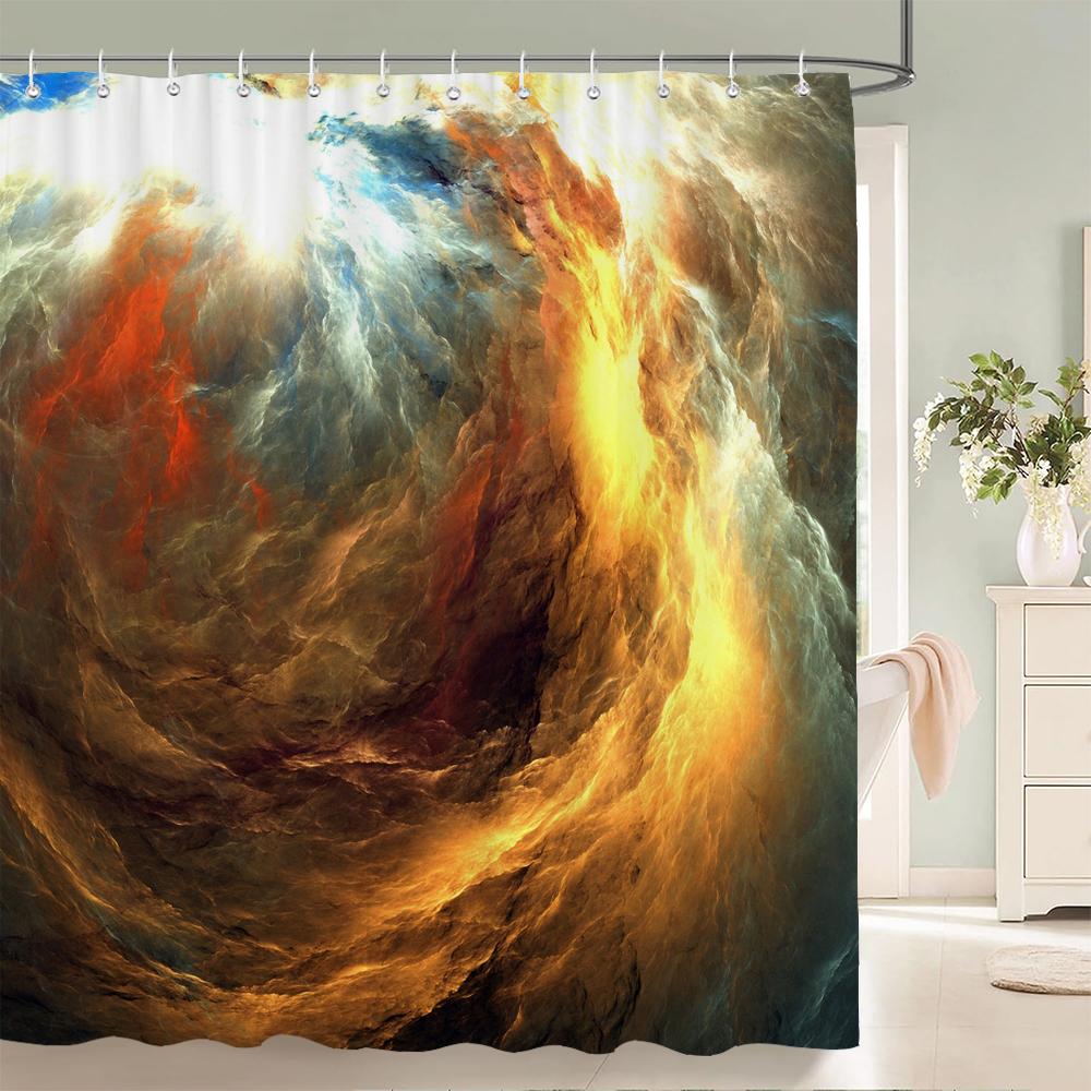 Colorful Abstract 3D Printed Bath Curtains Waterproof Polyester Fabric Washable Bathroom Bathtub Shower Curtain With Hooks