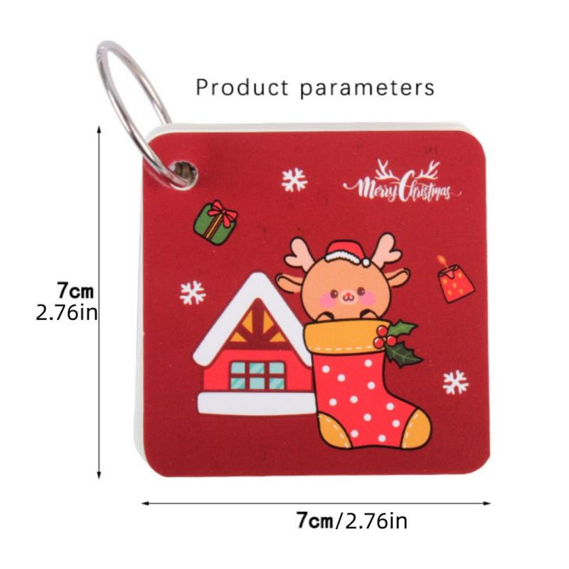 80pcs/packChristmas Iron Ring Binder Loose-leaf Ring Binder Christmas Stocking Christmas Tree Reindeer Portable Pocket Notebook