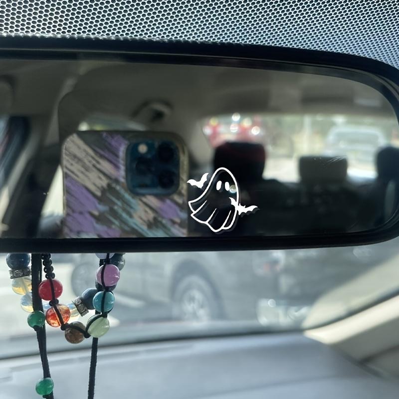 Festive Halloween Car Mirror Decal - Cute Ghost And Bat Sticker - Vinyl