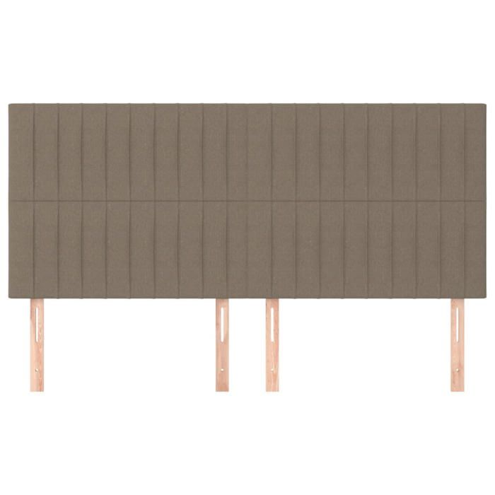 Tête de lit - Classique - Taupe - Hauteur réglable - Pieds en bois robustes