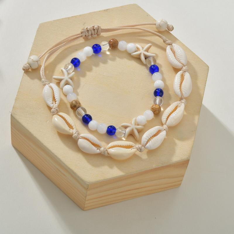 Boho Starfish Conch Shell Beads Anklet Bracelet On The Leg Pineapple Flower Anklets Barefoot For Women Leg Chain Beach Jewelry