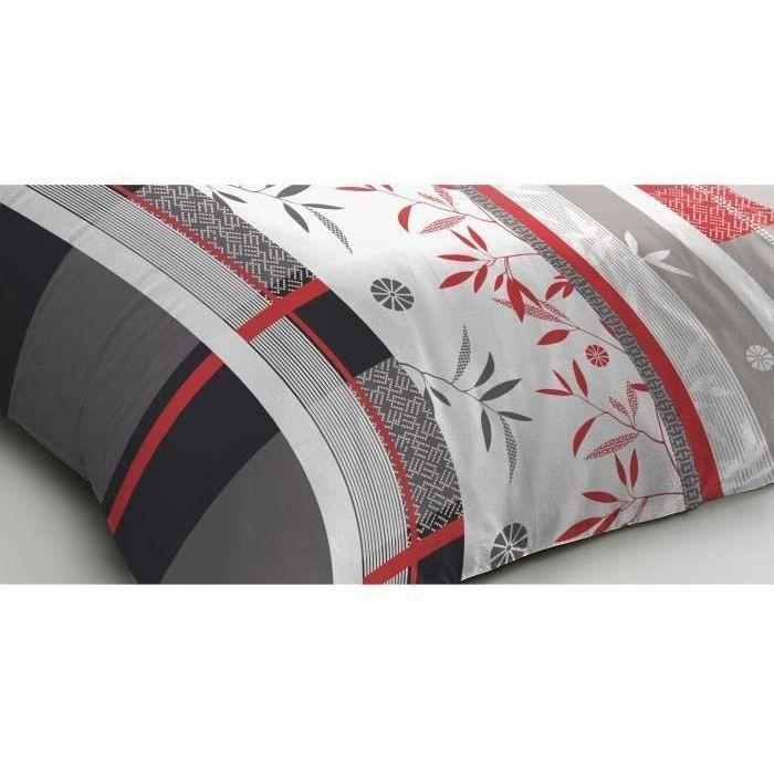 Parure de lit microfibre - HOME LINGE PASSION - SHIZUOKA - Housse 140 x 200 cm + 1 taie d'oreiller 63 x 63 cm - Bleu