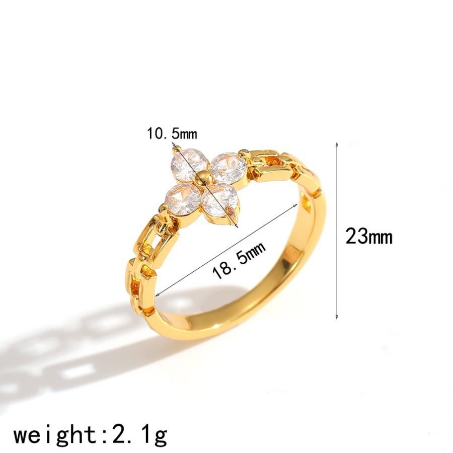 Geometric Stainless Steel Adjustable Ring With Diamonds For Women And Modern Fashion