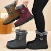 Fashion Winter Women Genuine Leather Ankle Boots Female Thick Plush Warm Snow Boots Mother Waterproof Non-slip Booties