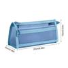 Clear Pencil Pouch Storage Grid Mesh Pencil Case with Handle and Zipper Clear Double-layer Pencil Pouch Marker Pouch Travel Bag