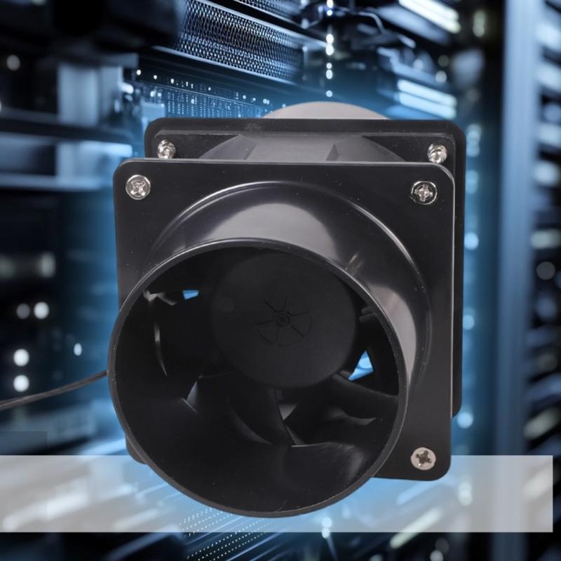 Hochgeschwindigkeits 80mm 12V Abluftventilator Mit Einstellbarer Stromversorgung Für Werkstatt Und Gewächshaus Luftzirkulation