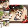 Cute Acrylic Cat Car Pendant Charming Cartoon Vehicle Decor For Cat Lovers